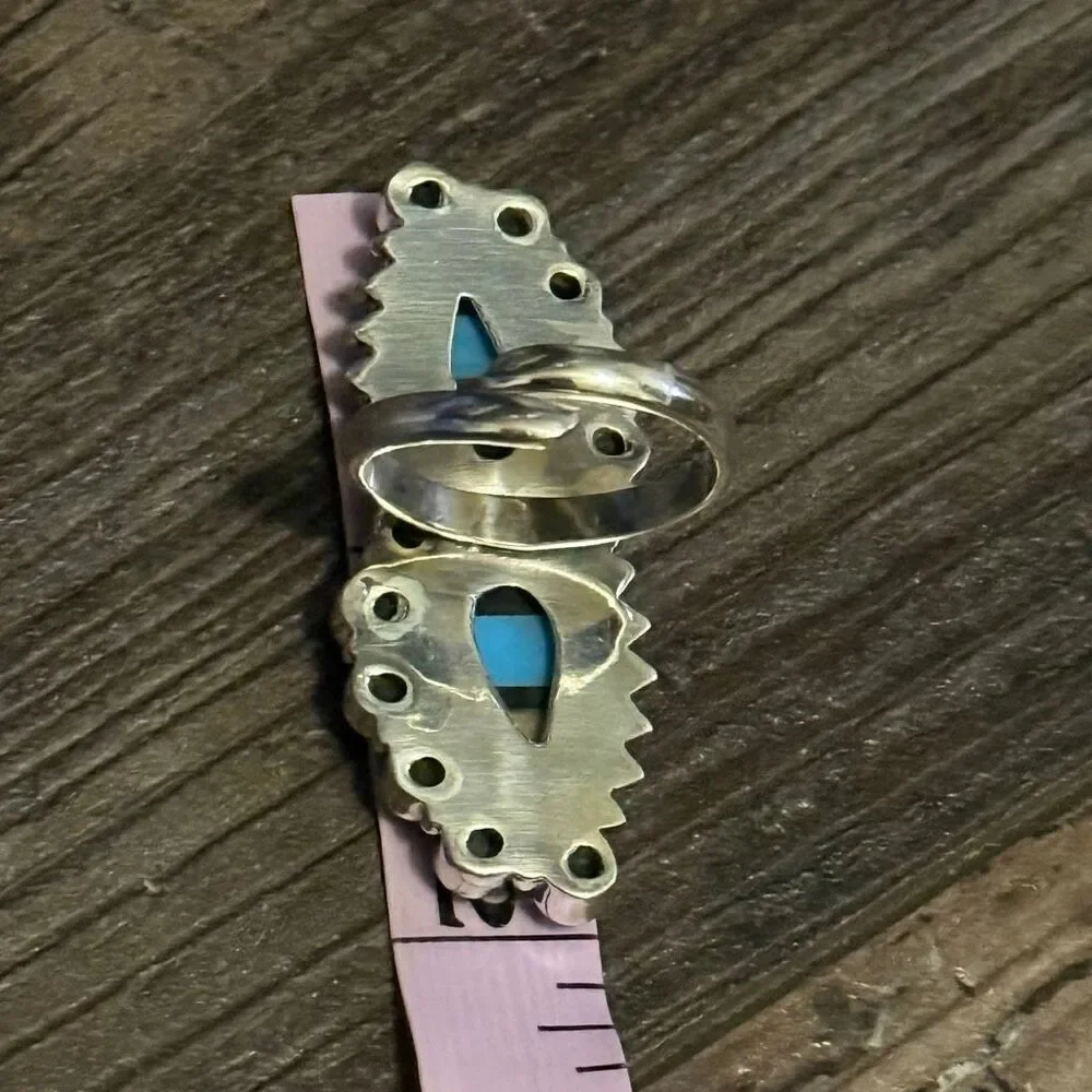 Southwestern Bold Aurora Opal & Onyx Sterling Silver Adjustable Cocktail Ring